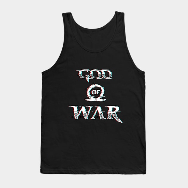 God Of War Logo Glitch Effect White Tank Top by bardor2@gmail.com